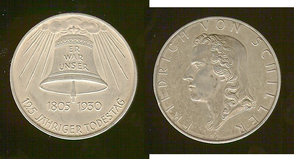 Allemagne Medaille Schiller 1930 SUP